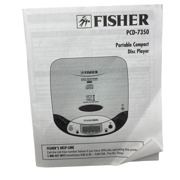 New Vintage‎ Fisher PCD-7350 Portable CD Compact Disc Player Slim Profile - Picture 2 of 14